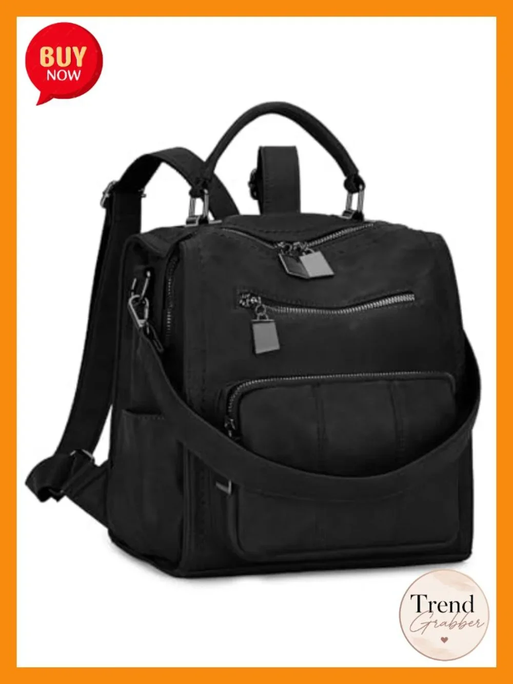 Vegan Leather Fashion Backpack Purse for Women, 3 Ways to Carry, Travel School